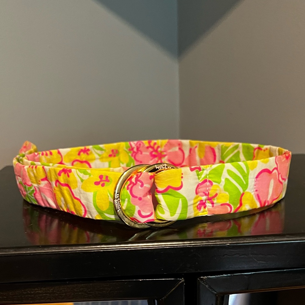 Lilly Pulitzer Pink and Yellow Belt Vibrant Accessories
